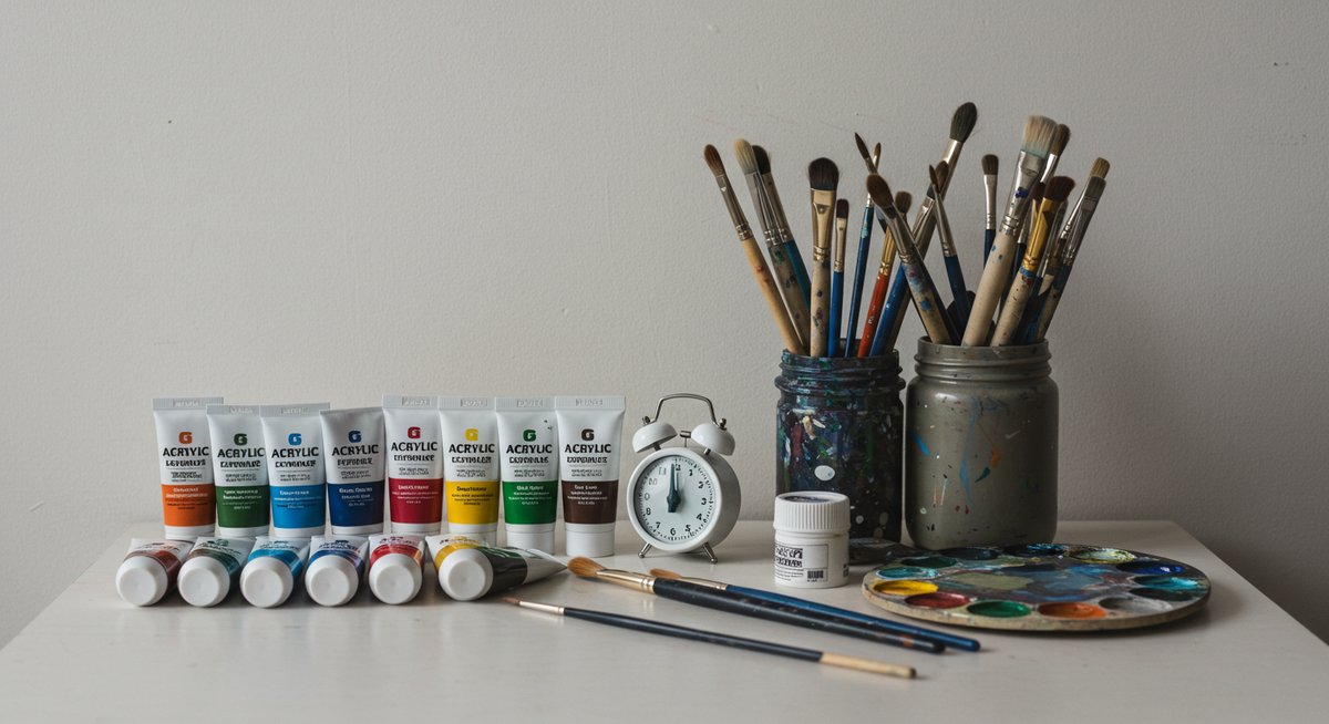 アクリル 絵の具 乾く 時間