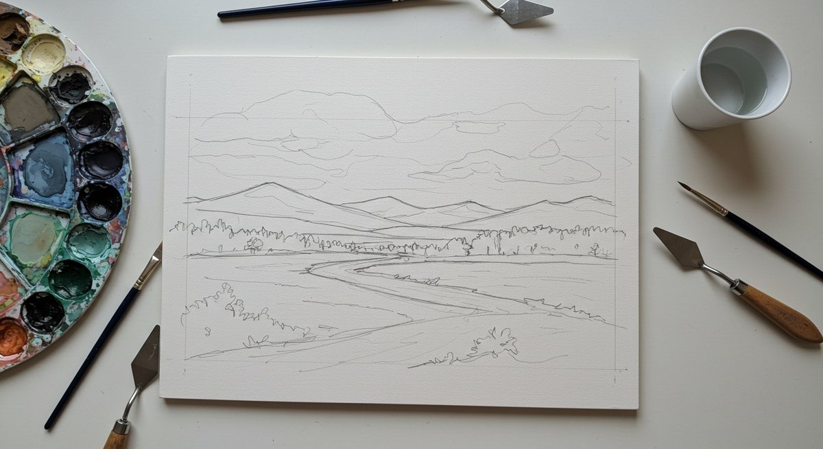 油絵 下書き