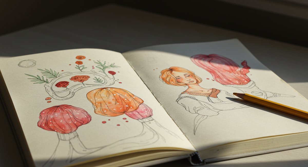 水 彩画 線画