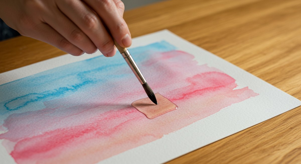 水彩 絵の具 ニス にじむ